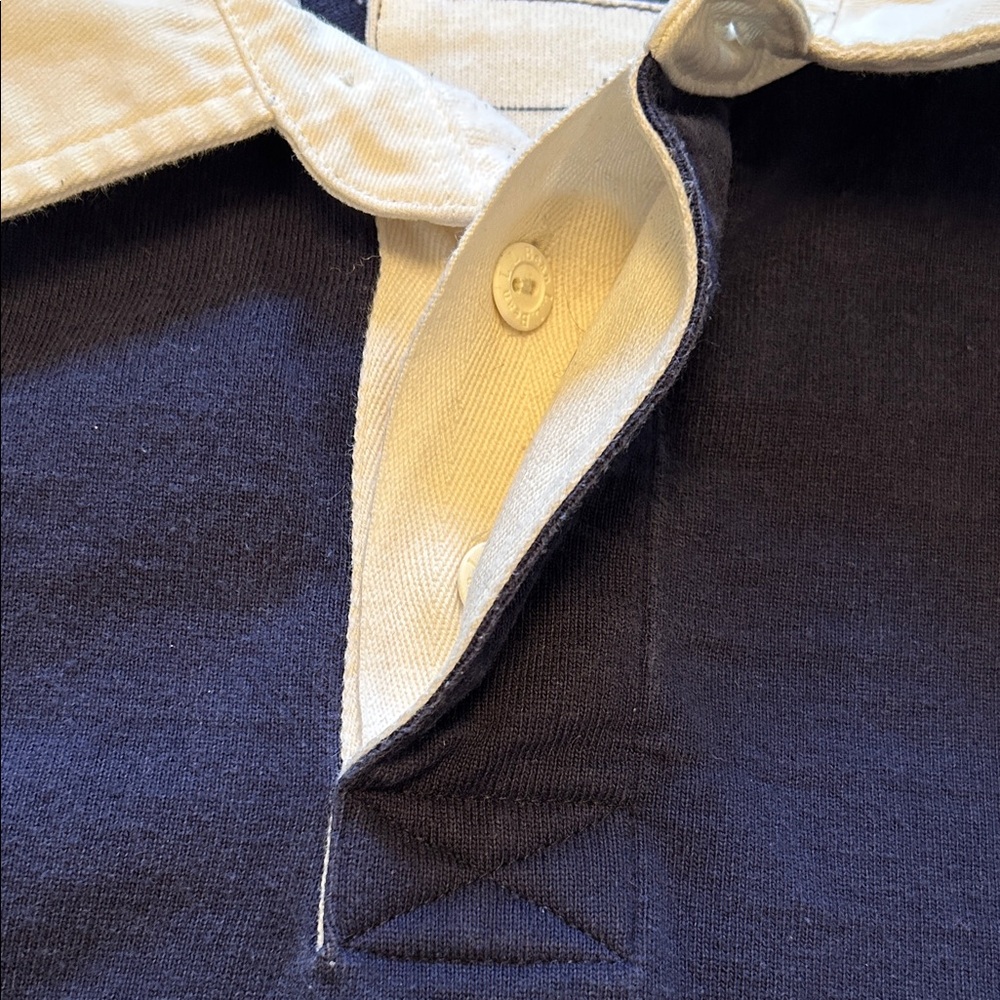 L.L. Bean Rugby Shirt Men’s Large Navy Long-Sleeve Preppy Sporty Collegiate - Picture 11 of 13